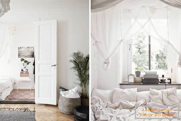 Скандинавска спаваћа соба спаваћа соба у малом стану