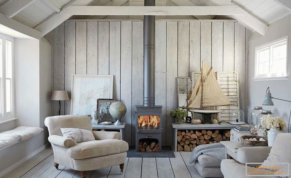 Скандинавски стил у унутрашњости сеоске куће