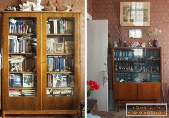 Совјетски намештај - полице за књиге и полице у унутрашњости