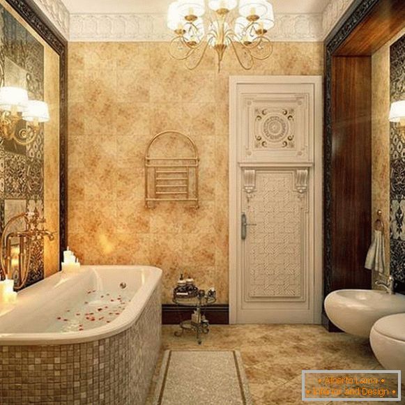 дизајн купатила у класичном стилу, фотографија 3