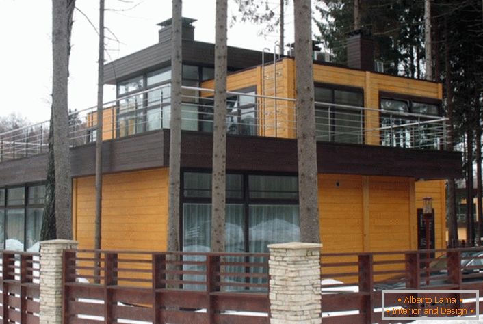 Пример правилног дизајна мале куће у стилу високотехнологије.