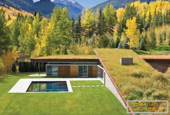 Приватна кућа са базеном у шуми међу планинама