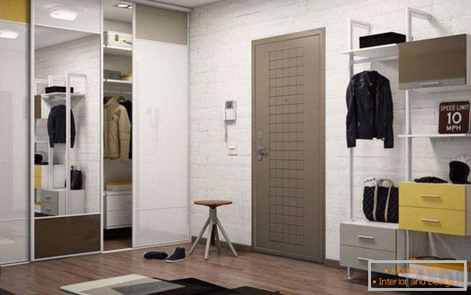 Модерна уградна гардероба у ходнику фото