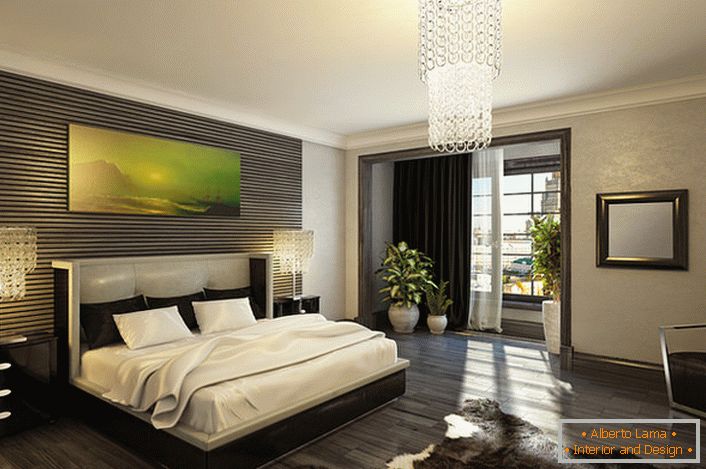 Цхиц и луксуз стилске спаваће собе у стилу Арт Децо. Класични контраст белог и црног је идеалан за овај стилски правац. 
