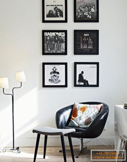 Црно-бели контраст у дизајну дневне собе