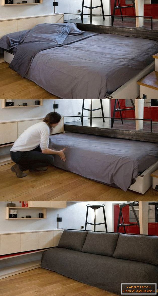 Скривени кревет у студију