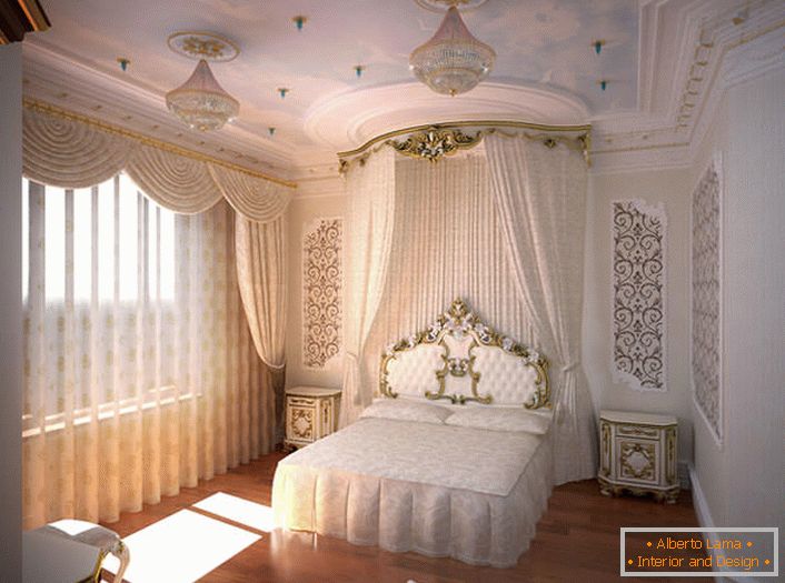 Модерна спаваћа соба у барокном стилу.