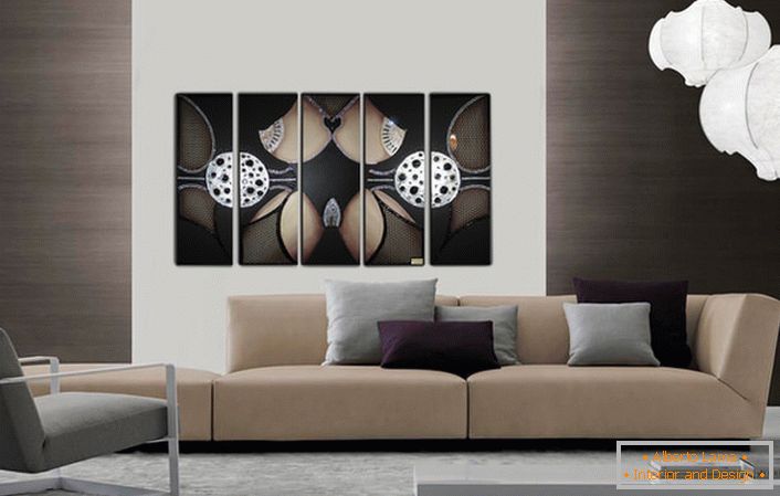 Модуларне слике које приказују апстрактне облике и геометријске облике су одличне за уређење соба у Арт Ноувеау, високотехнолошком или минимализму. 