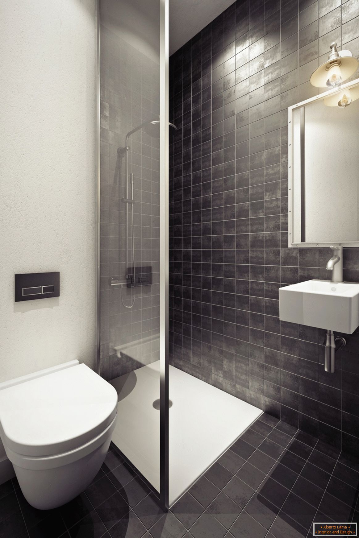 Дизајн купатила у сивим тоновима