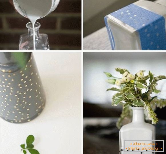 Како украсити вазу из стаклене бочице својим рукама - фото