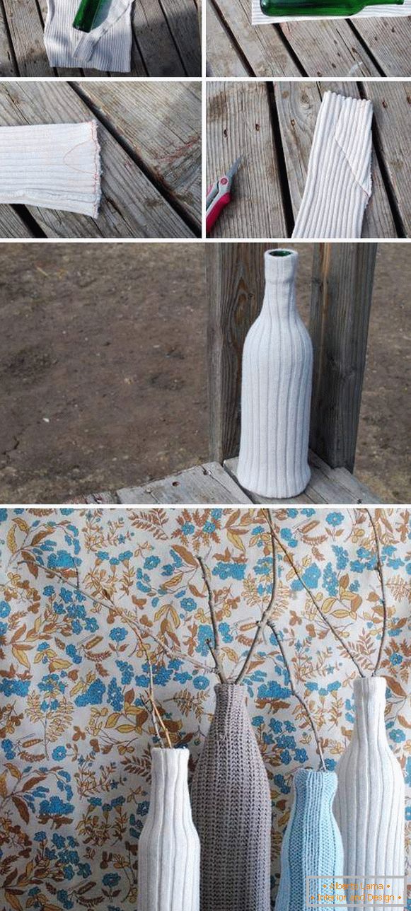 Како направити прелепу вазу својим рукама из флаше