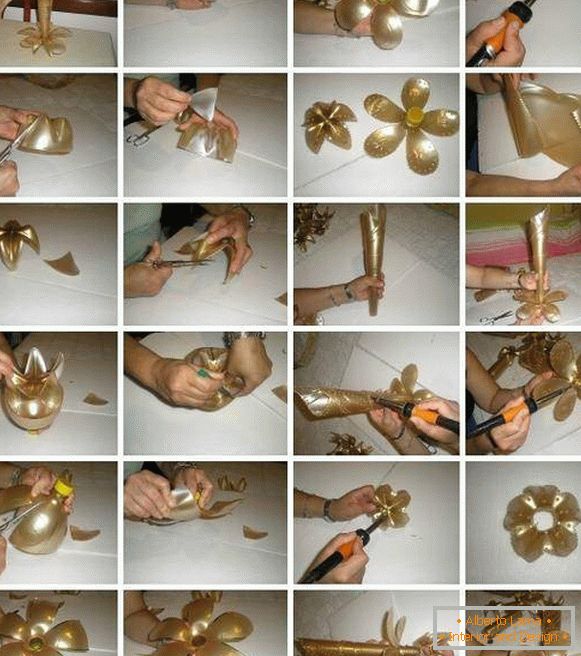 Упутства како направити вазу из пластичне бочице својим рукама