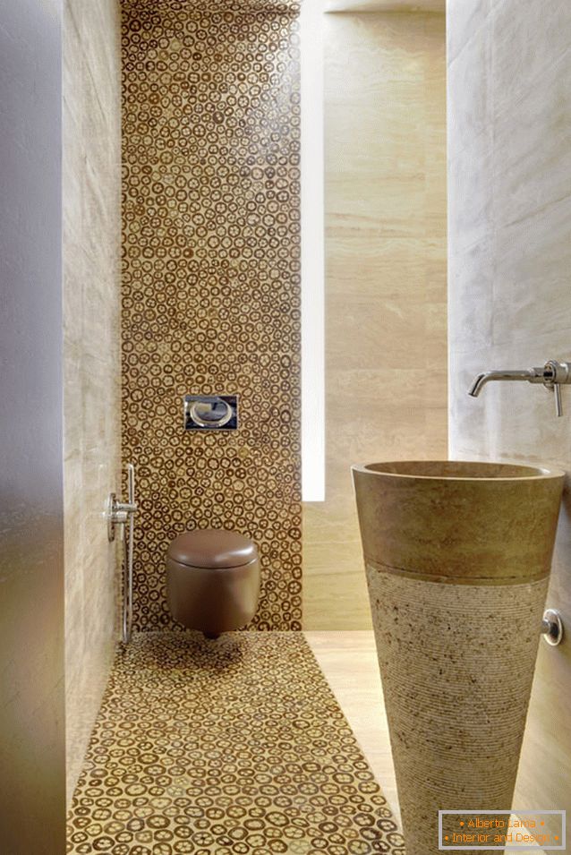 Дизајн купатила за госте у фусион стилу
