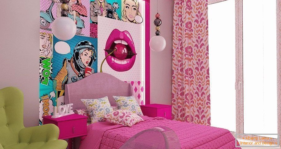 Спаваћа соба в стиле поп-арт