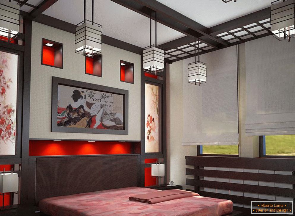 Фиктурес и лустери у спаваћој соби у јапанском стилу
