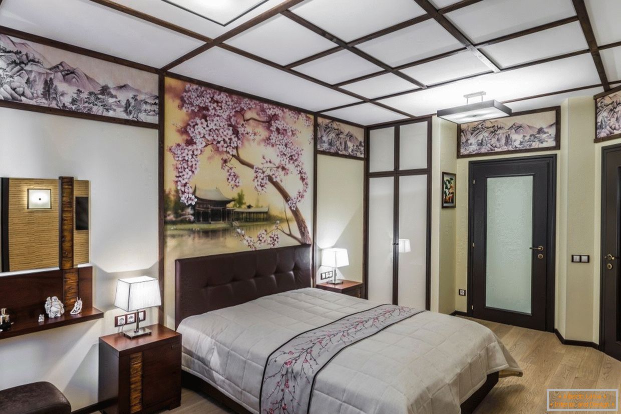 Ентеријер спаваће собе в японском стиле