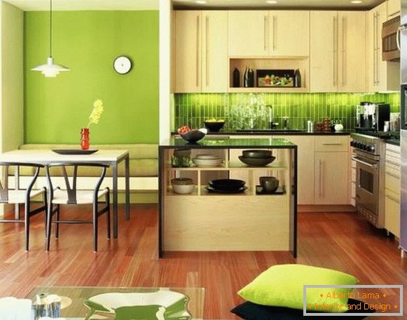 зелени зид у кухињи