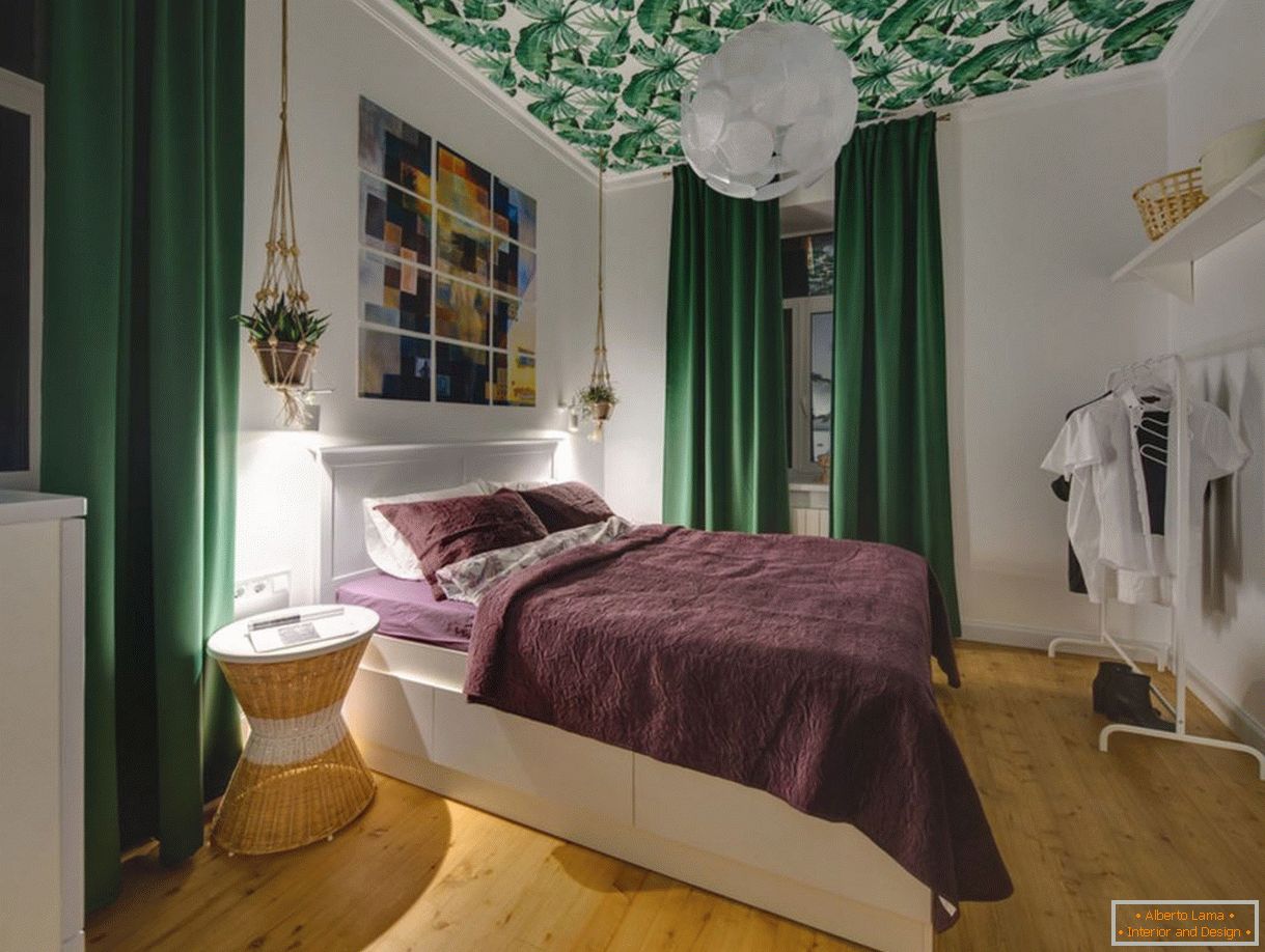 Зелене завесе у спаваћој соби
