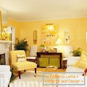 Дневна соба у жутој боји
