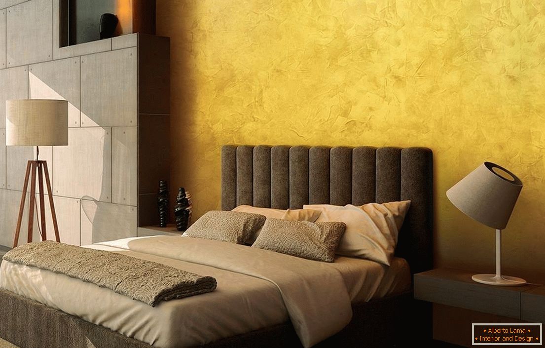 Спаваћа соба са жутим зидовима