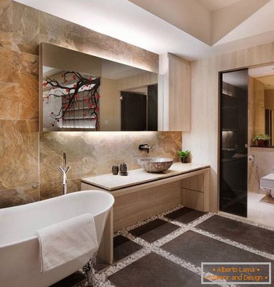 Минималистички дизајн купатила у азијском стилу