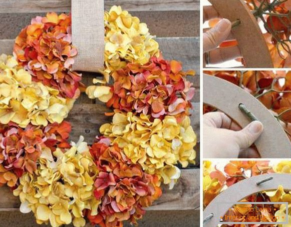 Како уметност направити јесенски венац из импровизованих материјала