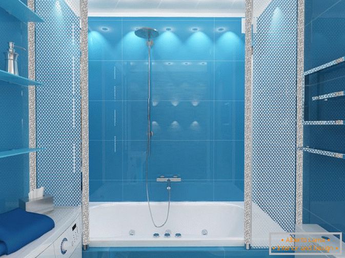 Луксузни дизајн купаонице у плавим тоновима