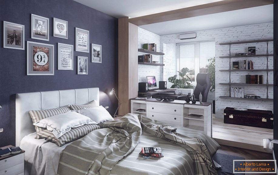 Пример ентеријера мале спаваће собе на фотографији
