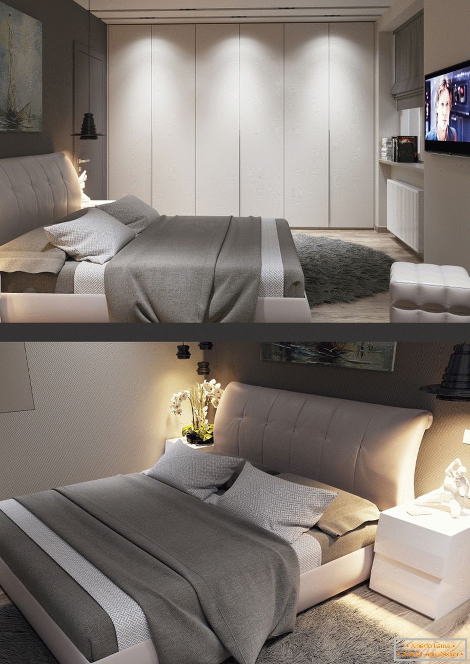 Пример ентеријера мале спаваће собе на фотографији