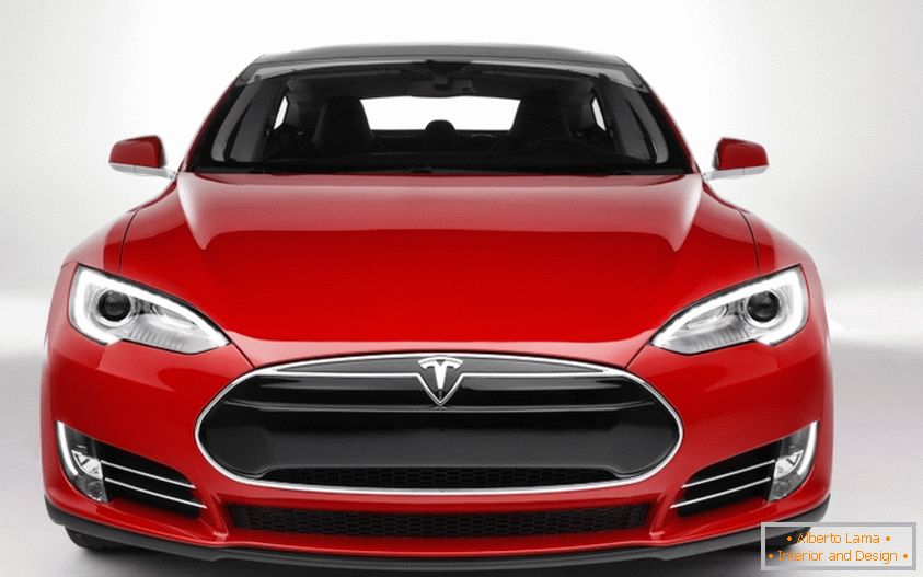 Дизајн кузова Tesla в красном