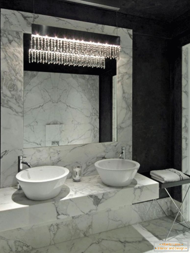 contemporary-white-marble-купатилоroom-vanity