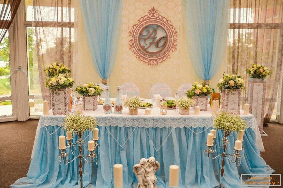 Анђели и свеће на свадбарском столу