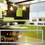 Светло зелени кухињски намештај