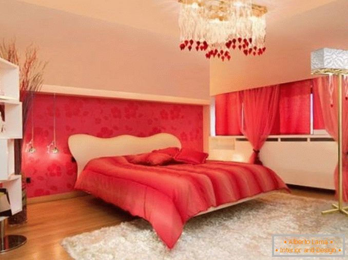 црвена бела спаваћа соба дизајн фотографија, фото 17