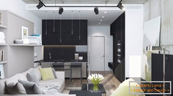 Стилски дизајниран студио апартман површине 30 квадратних метара у стилу поткровља