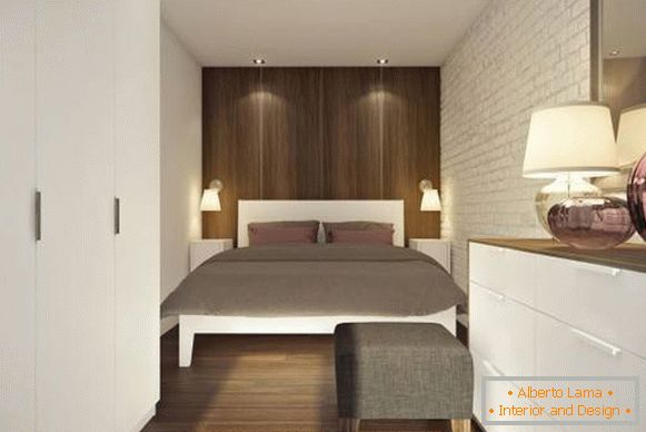 Дизајн спаваће собе у двособном апартману од 45 м2