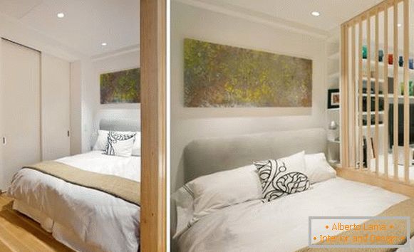 Дизајн студио апартман 40 м2 - фото спаваћа соба с гардеробом