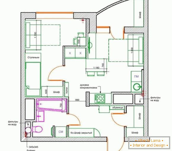 Дизајниран стан-42-м2-м-план