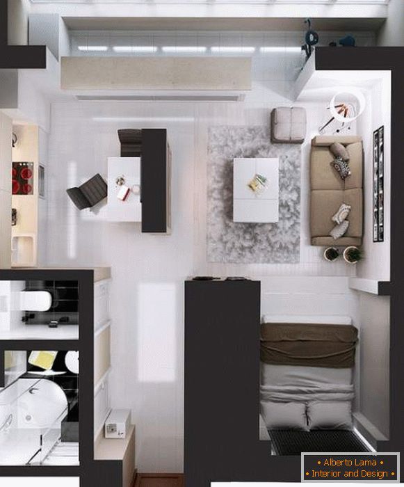 Дизајн студио студио студио - како поделити спаваћу собу и ходник