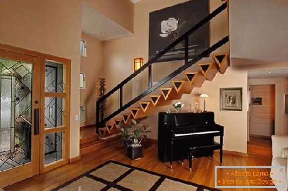 ходник у кући са дизајном за степенице, фото 39