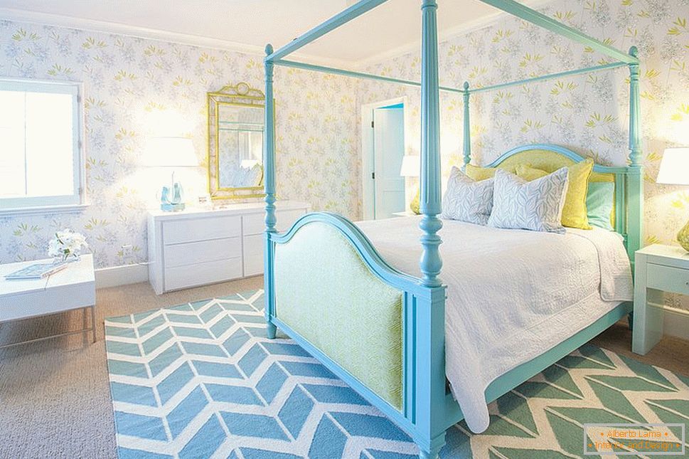 Спаваћа соба за девојку у плавој боји