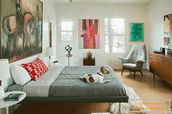 Модеран намештај за спаваћу собу у стилу минимализма 60-их