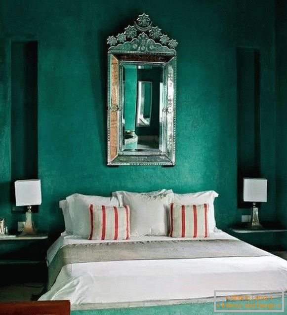 Зелена спаваћа соба у луксузном стилу