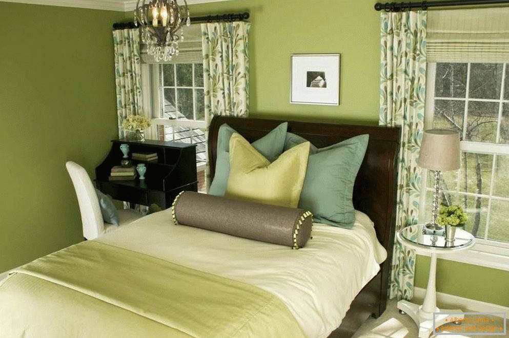 Предивна спаваћа соба у зеленим тоновима