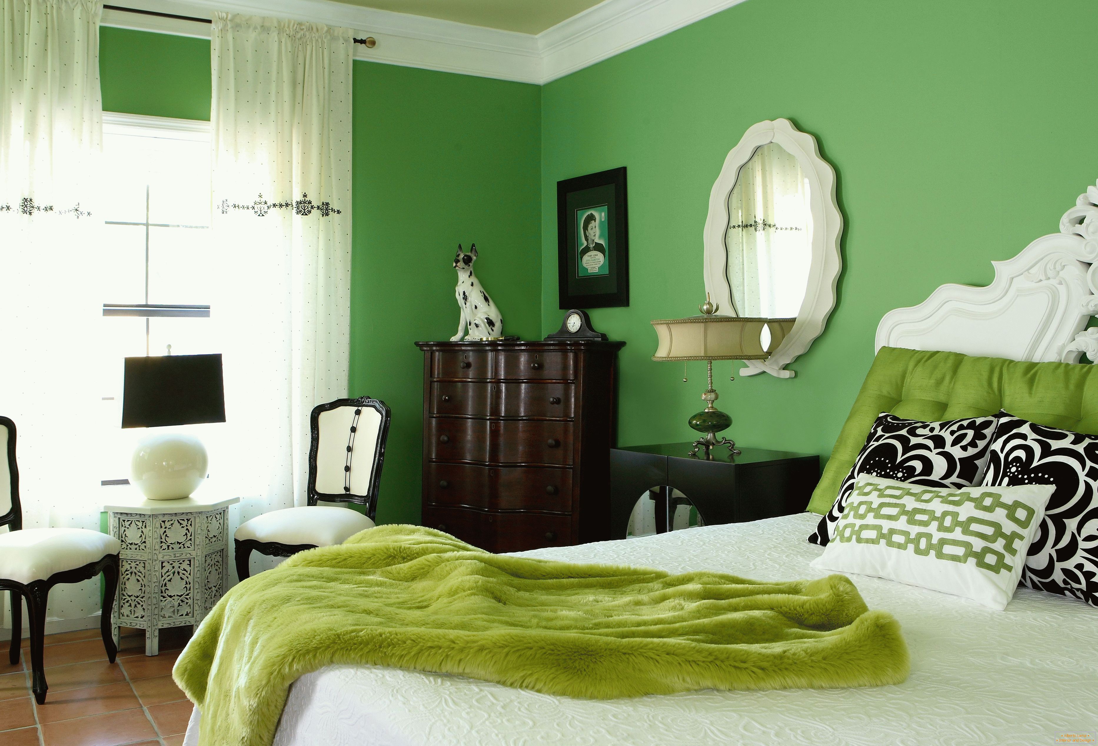 Спаваћа соба у зеленим бојама