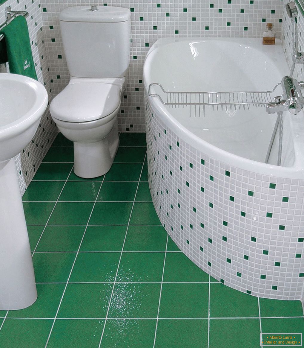 Зелено и бело купатило