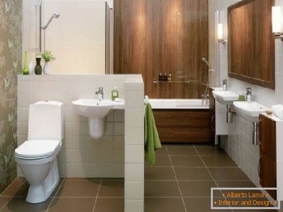 дизајн уског купатила са тоалетом, фото 45