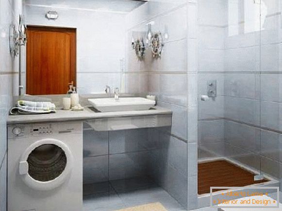дизајн уског купатила са тоалетом, фото 18