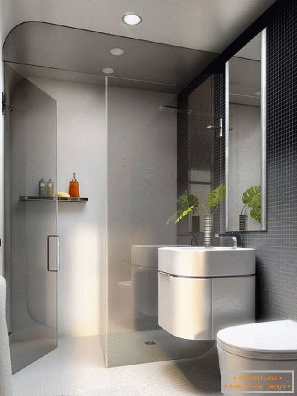 дизајн купатила у комбинацији са тоалетом, фото 12