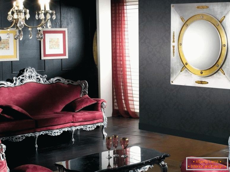 Барокни дневни боравак - 75 фотографија необичног дизајна